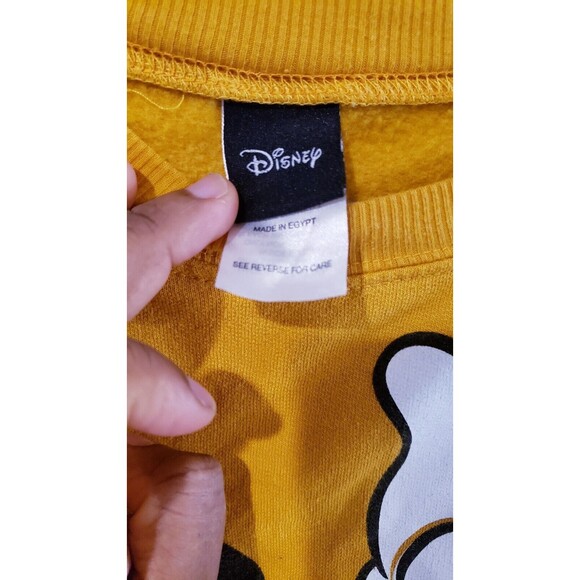 Disney Mickey Mouse Women’s Yellow Gold Crewneck Sweater Size M - Picture 2 of 6